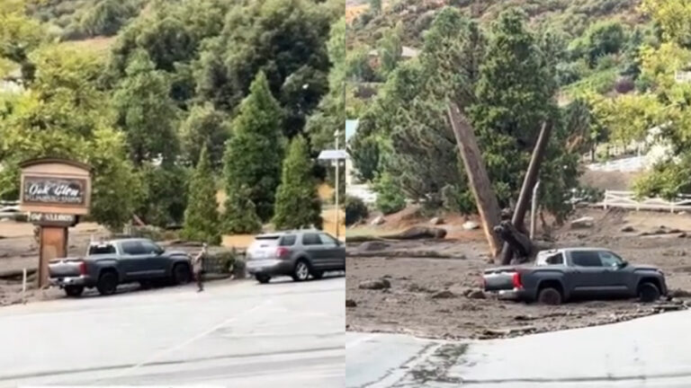 California Mudslide Strikes As Resident Tries to Get Truck to Safety: ‘And That’s How You Get Fossilized, Kids’ California Mudslide Strikes As Resident Tries to Get Truck to Safety: ‘And That’s How You Get Fossilized, Kids’