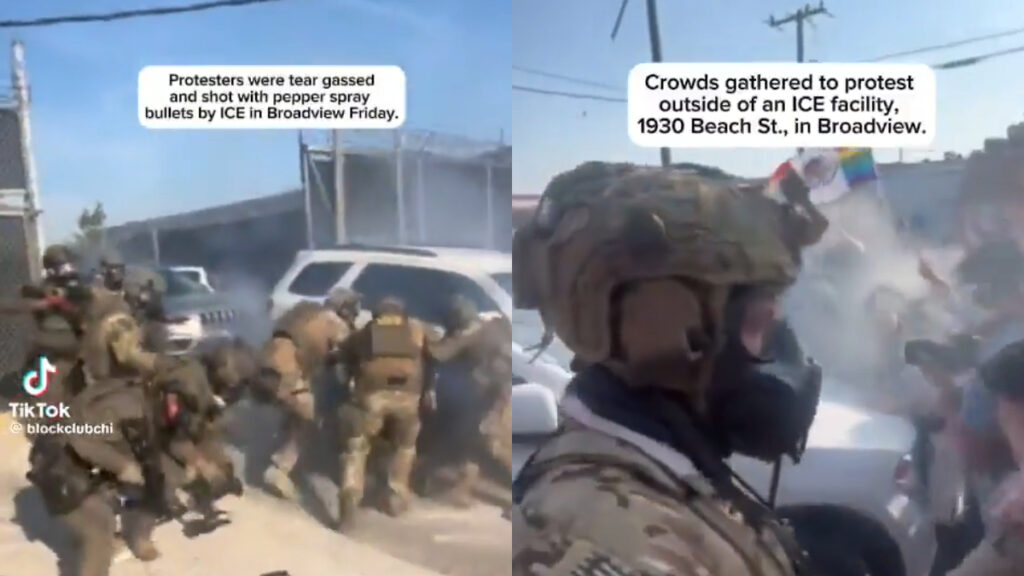 ICE Agents Fire Tear Gas and Pepper Spray Bullets at Protesters in Broadview, Chicago: ‘This Is Fascism’ ICE Agents Fire Tear Gas and Pepper Spray Bullets at Protesters in Broadview, Chicago: ‘This Is Fascism’