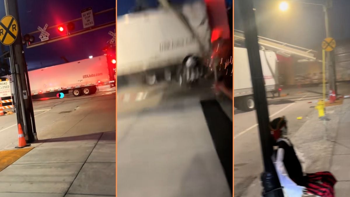 Delivery Truck Smashed by Train at Arizona Railroad Crossing in Last Minute Decision: ‘IK Truck Driver Heart Must’ve Been Racing’