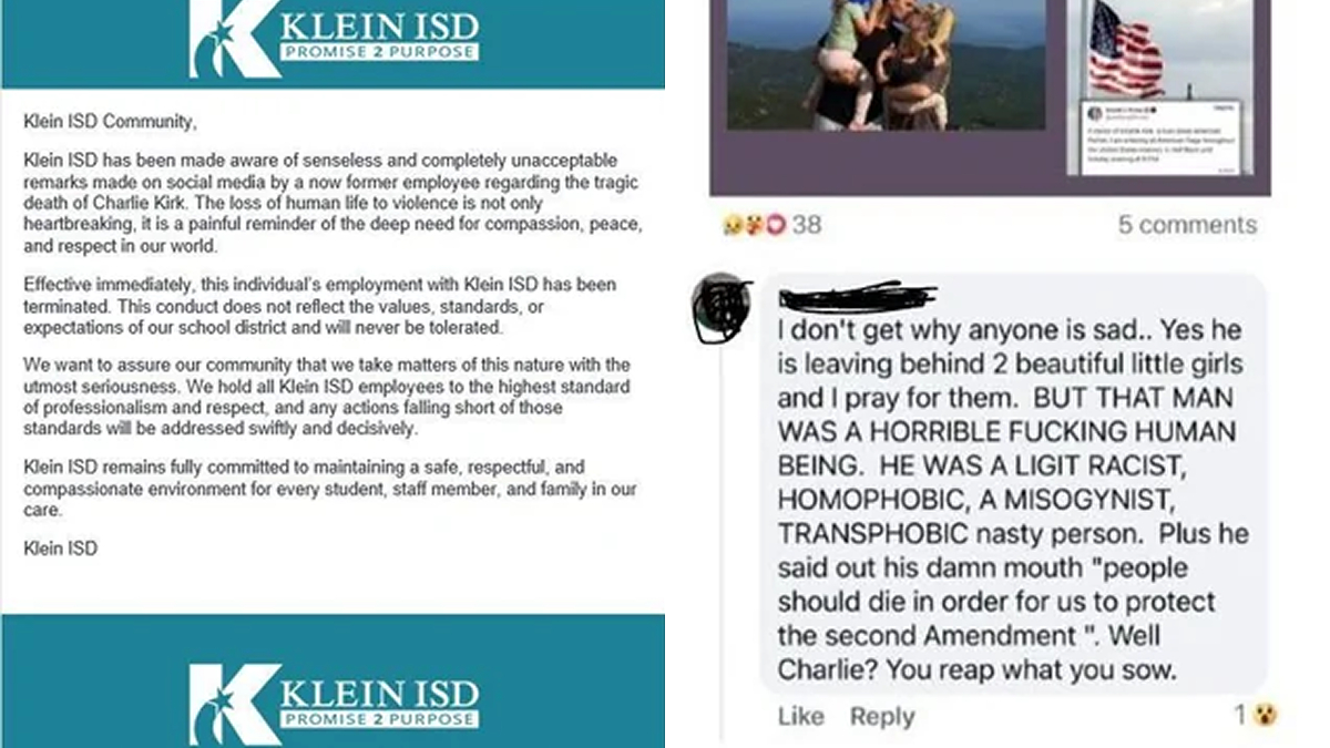 Houston Area Klein ISD Fires Educator and Coach Over Social Media Remarks on Charlie Kirk Incident: ‘What a Lovely Little Fascist Timeline We Are Living in’