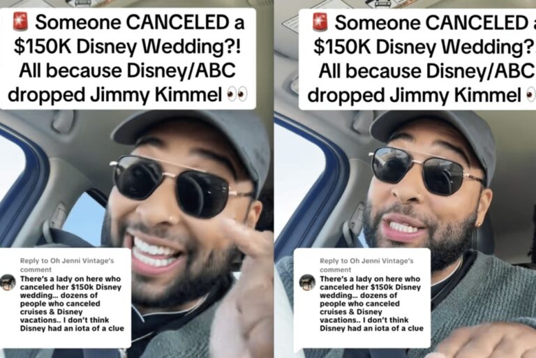 Oregon Man Giddy Over Woman Canceling $150K Disney Wedding Over Recent Free Speech Violation Concerns, ‘Disney Lost 3.6 Billion Already and That’s NOT ENOUGH!!!!’ Oregon Man Giddy Over Woman Canceling $150K Disney Wedding Over Recent Free Speech Violation Concerns