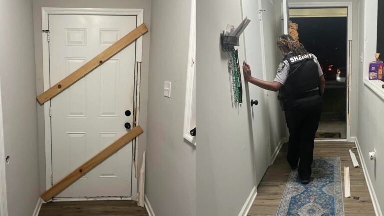 Shameless Georgia Teens Destroy Family’s Door During Midnight Prank: ‘That’s Not a Prank, That’s a Felony’ A picture of the Georgia family's door.