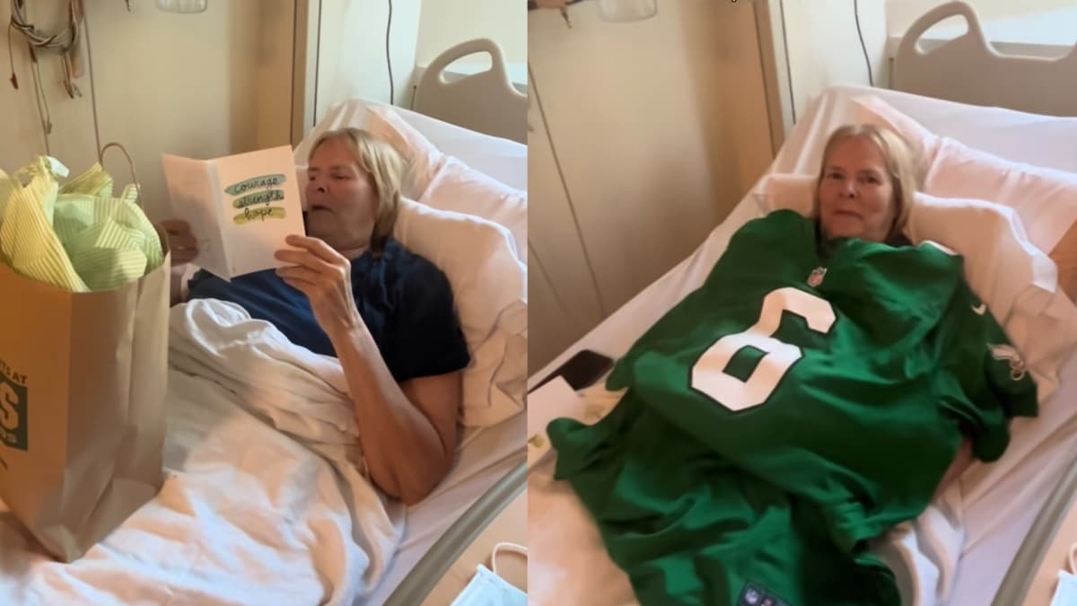 Philadelphia Eagles Fan With Stage 4 Cancer Left Emotional After Receiving Special Gift From DeVonta Smith’s Fiancée: ‘I Am in Tears’