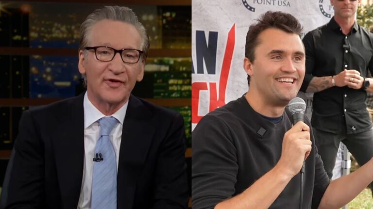 Bill Maher Makes Emmys Look Like ‘Monsters’ For Avoiding Charlie Kirk News: ‘Imagine If A Left-Wing Person Was Assassinated?’ Bill Maher (left) Charlie Kirk (right0