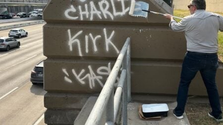 ‘Deranged’ Man Graffitis NSFW Message To Charlie Kirk In Houston: ‘Erasing Evil’ Charlie Kirk graffiti