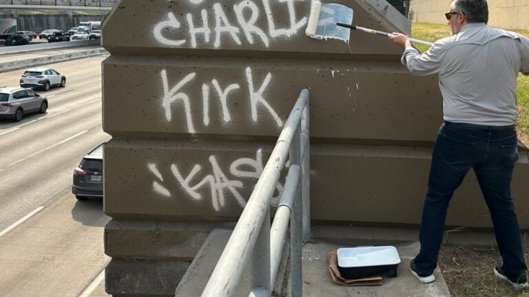 ‘Deranged’ Man Graffitis NSFW Message To Charlie Kirk In Houston: ‘Erasing Evil’ Charlie Kirk graffiti