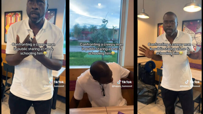 florida woman confronts staring man