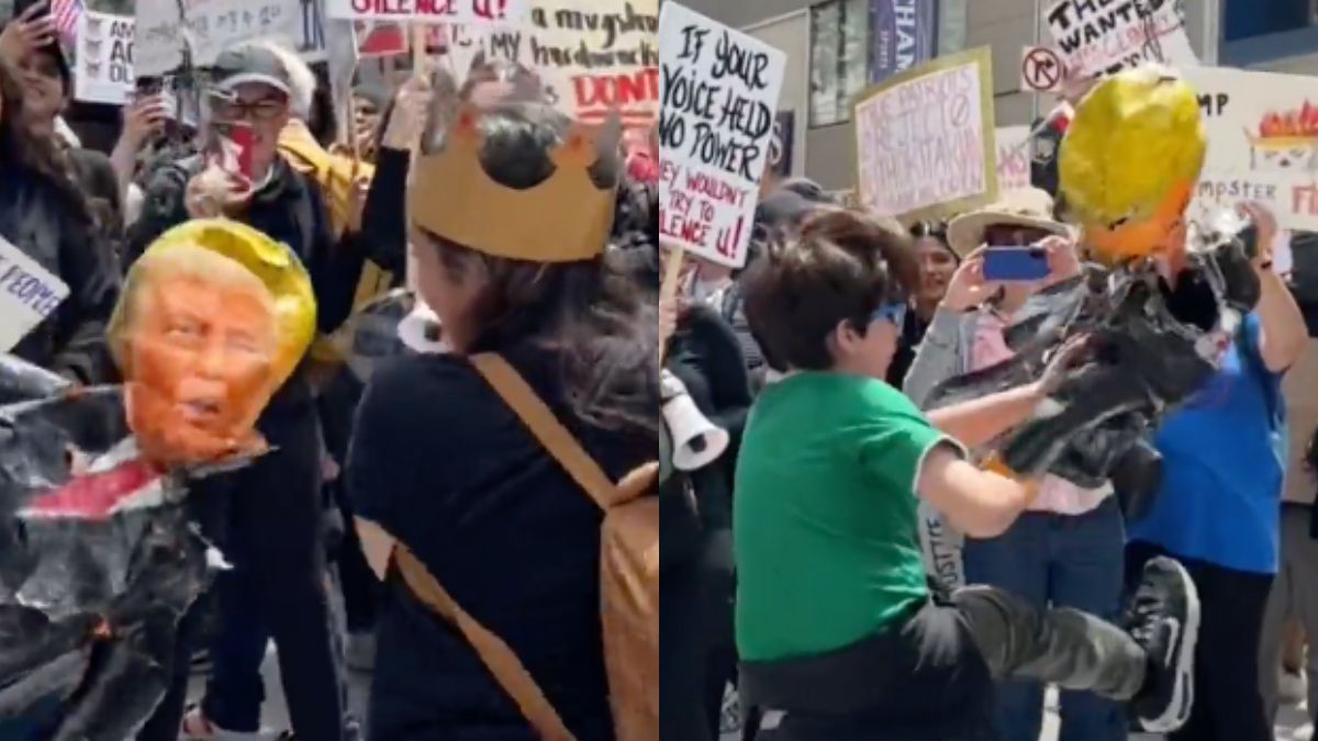 Chicago Protestors Go Wild When Trump Piñatas Are Brought Out, ‘Careful Not to Break It, That Piñata is Surely Full of S***’