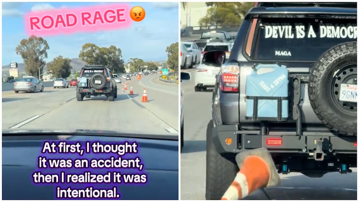 California Driver With ‘Devil Is a Democrat’ Sticker Caught Driving Erratically Through Cones: ‘You Can’t Make This Up’