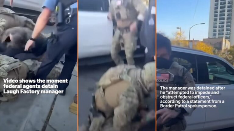 Chicago Comedy Club Manager Violently Detained by Masked 'Police' Agents in Front of Mom 'ICE is a Criminal Gang'