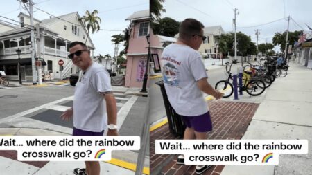 City of Key West, Florida Fights Back with Rainbow Bike Racks After Rainbow Crosswalk Painted Over, ‘Obviously the Priority is to Pay to Paint Over Sidewalks That Hurt People’s Feelings’ City of Key West, Florida Fights Back with Rainbow Bike Racks After Rainbow Crosswalk Painted Over