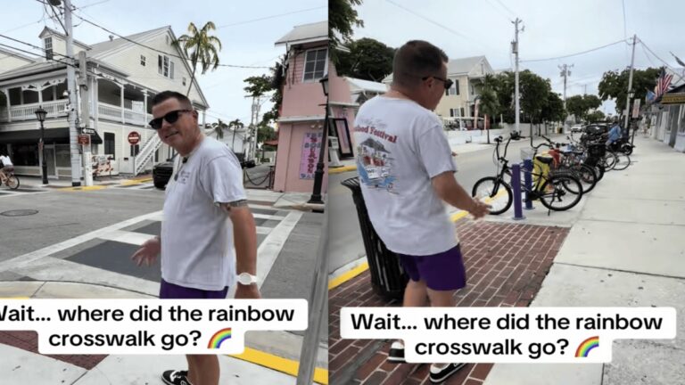 City of Key West, Florida Fights Back with Rainbow Bike Racks After Rainbow Crosswalk Painted Over, ‘Obviously the Priority is to Pay to Paint Over Sidewalks That Hurt People’s Feelings’ City of Key West, Florida Fights Back with Rainbow Bike Racks After Rainbow Crosswalk Painted Over
