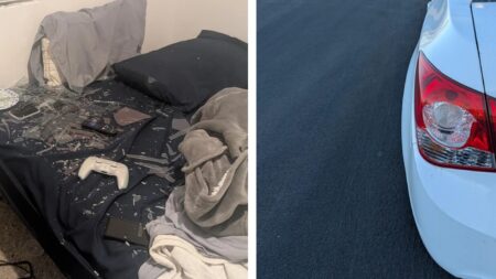 Drunk Landlord's Son Smashes Window