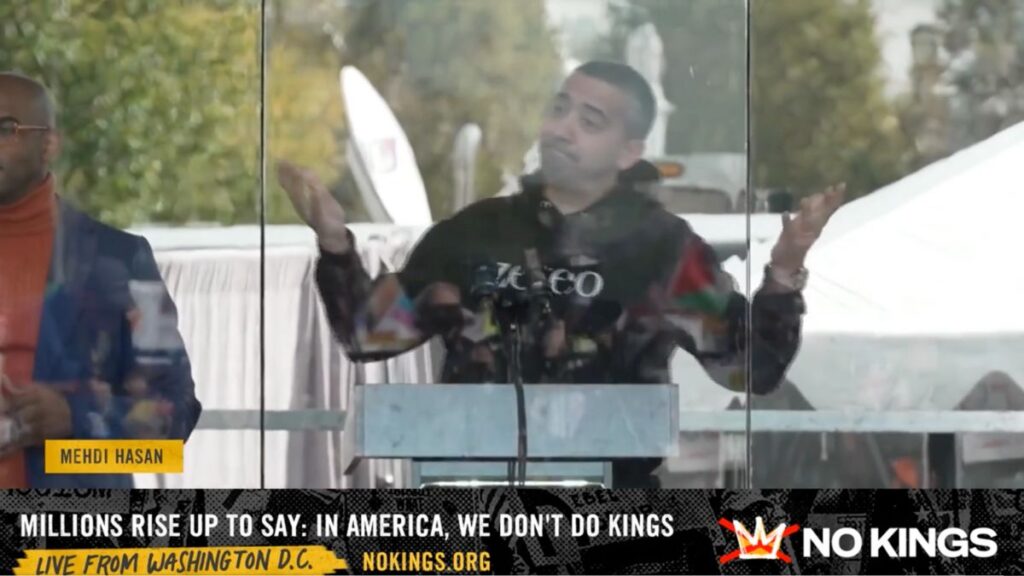 Mehdi Hasan’s Brutally Honest Speech At Washington D.C.’s No Kings: “Two of His Three Wives Were Immigrants, Proving Yet Again Immigrants Will Do the Jobs That Even Americans Are Not Willing to Do” Mehdi Hasan speaking at Washington D.C.'s No Kings protest