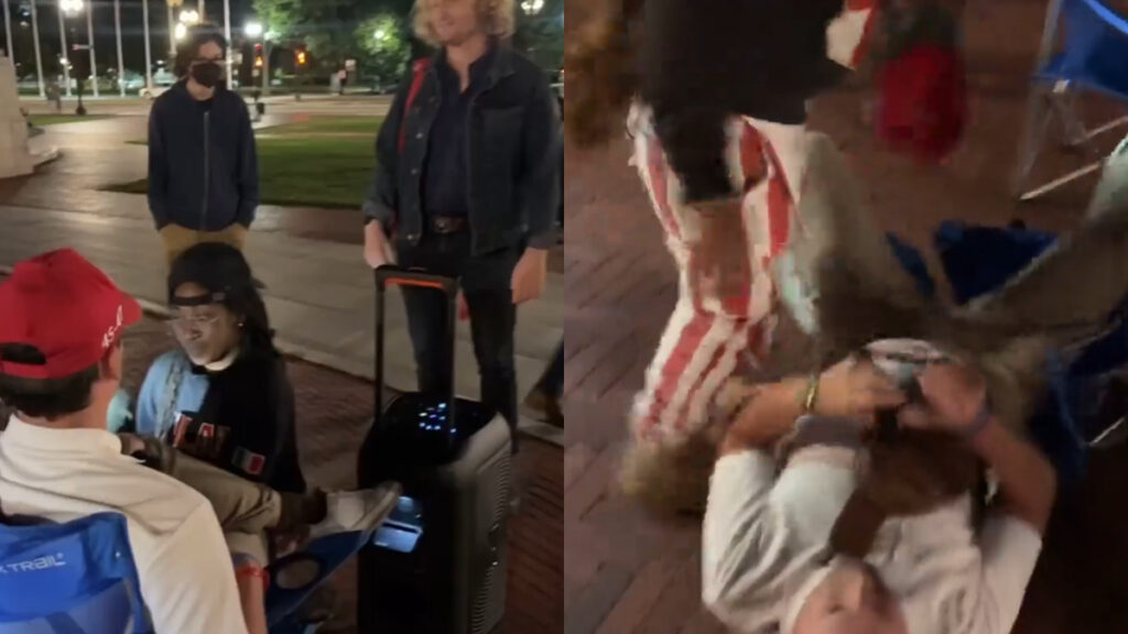Washington DC Chaos as Woman Attacks Trump Supporters and Gets Pepper Sprayed Before Arrest: ‘Don’t Touch People…’ Washington DC Chaos as Woman Attacks Trump Supporters and Gets Pepper Sprayed Before Arrest: ‘Don’t Touch People…’