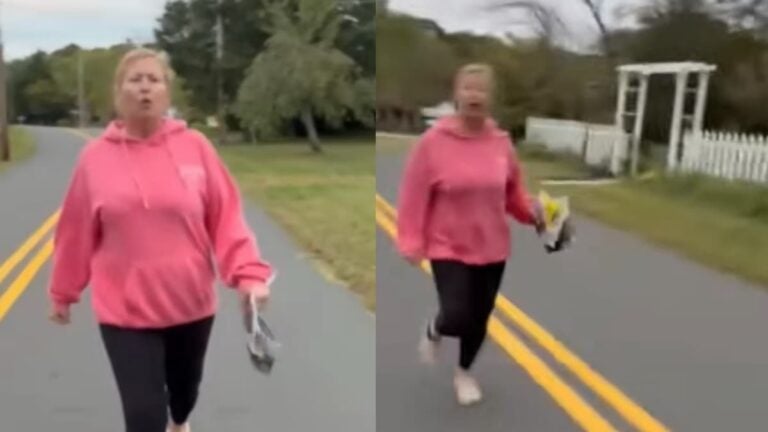 Unhinged Racist Maryland Karen Harasses Latina Woman and Runs After Her While Intoxicated: ‘I Am Fatigued’ A picture of the racist Maryland Karen.