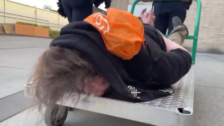 ICE Under Fire for Hauling Portland Protester Like Livestock in Dehumanizing Viral Ad: ‘This is Taxpayer-Funded Gaslighting’ ICE portland protest arrest