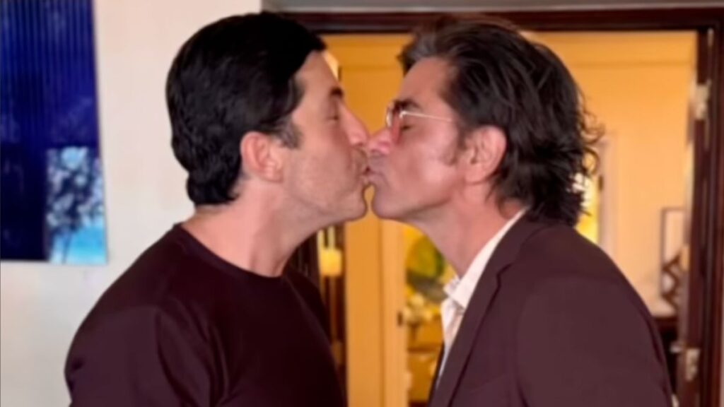Josh Peck and John Stamos kiss