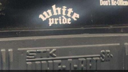 ‘Absurd’ Minnesota Driver Declares ‘White Pride’ With Wild Truck Messages: ‘Stickers To Identify Idiots On The Road’ Minnesota white pride sticker on truck