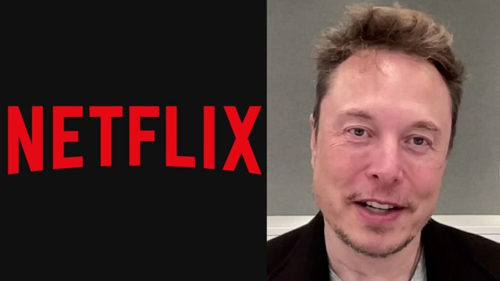Netflix logo (left) Elon Musk (right)