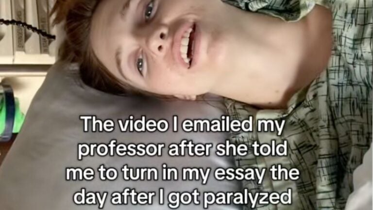 Kansas Student With Cancer Sends Video to Professor From the Hospital After Being Paralyzed, “I Did Accidentally Drop Dead at My Intramural Basketball Game” A paralyzed student in the hospital