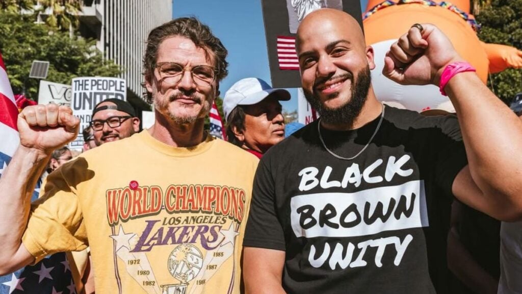 Pedro Pascal at No Kings protest