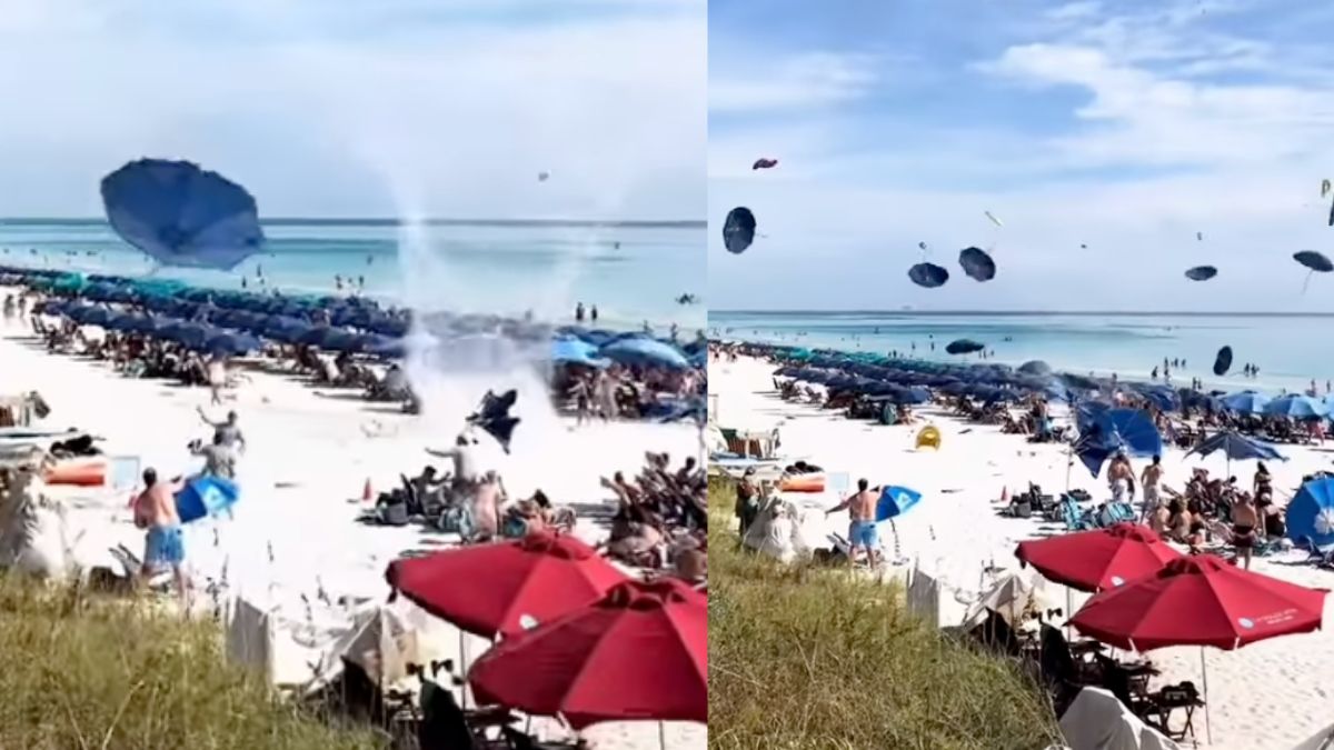 Wild Florida Dust Devil Launches Beach Umbrellas Into the Air: ‘Why Isn’t Anyone Running?!’
