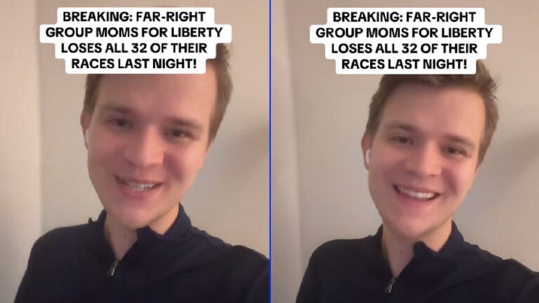 Indiana Man Ecstatic Over Far-Right, Anti-LGBTQ Moms for Liberty Group Lost Their Election Races