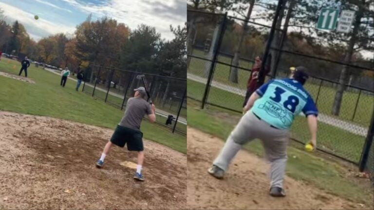 Ohio man gets heated at adult softball game