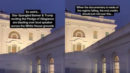 national anthem plays from white house loudspeakers