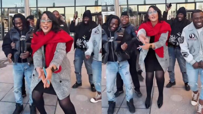 Illinois Attorney Dances After Client Avoids 30-Year Sentence With Not Guilty Verdict, Internet Jokes: ‘Nah I Need Her Business Card’ Illinois defense attorney dancing with her client outside a Chicago courthouse after he was found not guilty in a shooting case.
